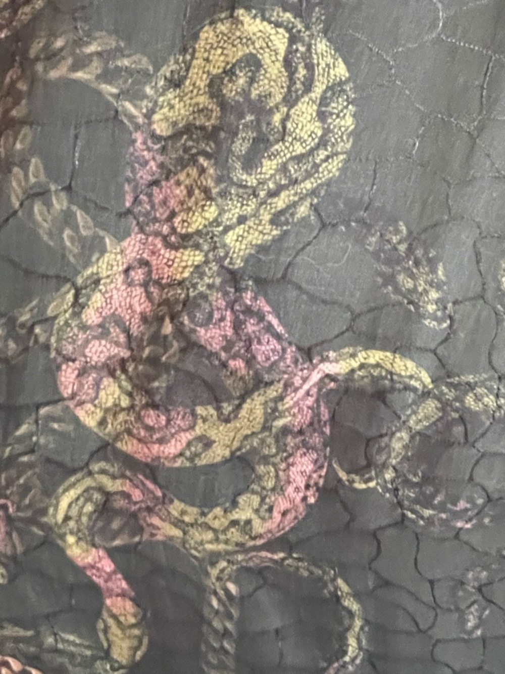 AllSaints Delana Tempest Wrap Slip Dress in deep green with snake- print - Picture 12 of 12